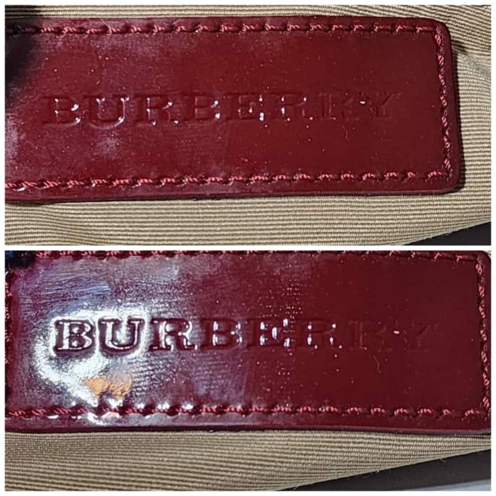 Authentic Burberry Nova Check Berry Red Star Small Hernville Hobo Bag Burgundy - Picture 4 of 13